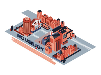 Isometric View of City Illustration cityillustration graphic design illustration illustrator isometric isometricview visual