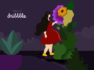 Illustration | Love for Nature debut debutshot first shot flat design flat human graphic design hair clip hello dribbble illustration illustration art nature nature love procreate vector