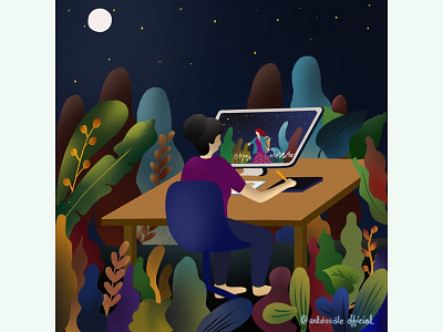 Work place character design colourful design illustration illustrator procreate visual design workplace