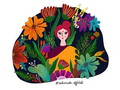 The Indian Look character design colourful flat design girl illustration graphicdesign illustration illustrator minimalistic nature procreate