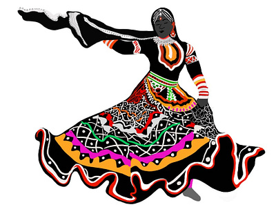 Essence Of Rajasthan character design colourful dance flat design girlillustration graphic design illustration rajasthan visual design