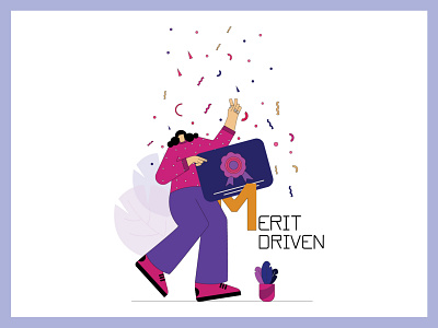 Merit Driven! character design colourful design flat design girl illustration graphic design illustration illustrator minimalistic visual design