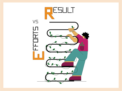 Efforts vs Result! character design colourful core values flat design girl illustration graphicdesign illustration illustrator minimalistic visual design