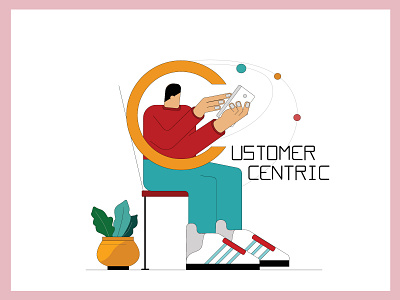 Customer Centric ! boy illustration character design colors colourful customer centric flat design graphic design illustration illustrator minimalistic visual design