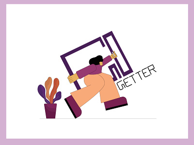 Go Getter ! character design colourful flat design girl illustration graphic design illustration illustrator minimalism minimalistic visual design