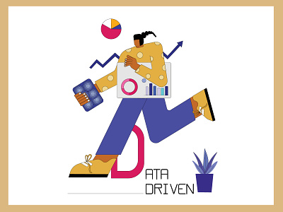 Data Driven ! character design colourful design flat design girl illustration graphic design illustration illustrator minimalistic visual design