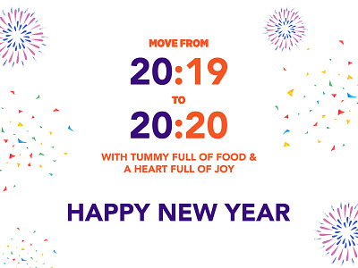 Happy New Year 2020 character design colourful design flat design food app graphic design illustration illustrator ui vector visual design