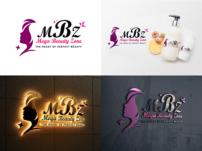 Mega Beauty Zone - Logo Design beauty brand branding color customlogodesign design feminine graphic design illustration logo typography vector