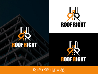 Logo For Real Estate ( R + R + House + Building ) branding brund identy design graphic design illustration logo logo design logodeigne logodesign vector