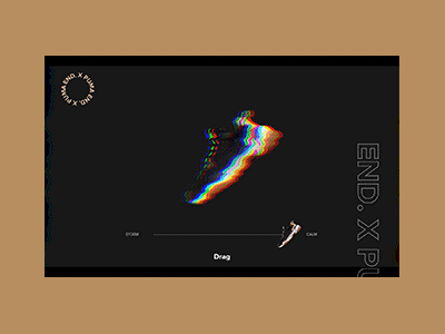 Puma Interaction animation black branding clothing cool creative dark design edgy fashion gif glitch glitch effect layout puma sneakers trainers transition typography ui