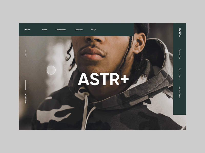 Astro Home animation branding clean clothing creative design fashion gif hero hompage interface layout minimal motion promo typography ui ux web website