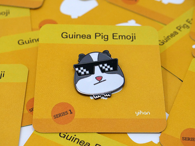 Guinea Pig Emoji Premium Enamel Pin - Boss, Enamel Pin emoji enamel pin enamelpin