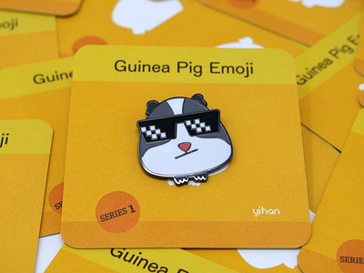 Guinea Pig Emoji Premium Enamel Pin - Boss, Enamel Pin