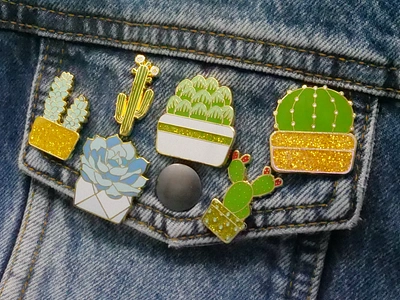 Succulents and Cacti Enamel Pins cacti cactus enamel pin enamelpin succulent