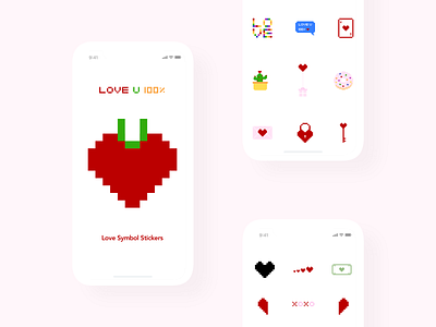 Love U 100% - Love Symbol Stickers for iMessage heart imessage imessage stickers love lover rainbow stickers symbol xoxo