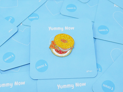 Yummy Now - Smoked Salmon Bagel, Premium Enamel Pin