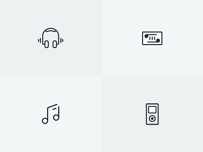 Music Icons app design icon icon design iconography icons illustration line minimalistic mobile music set
