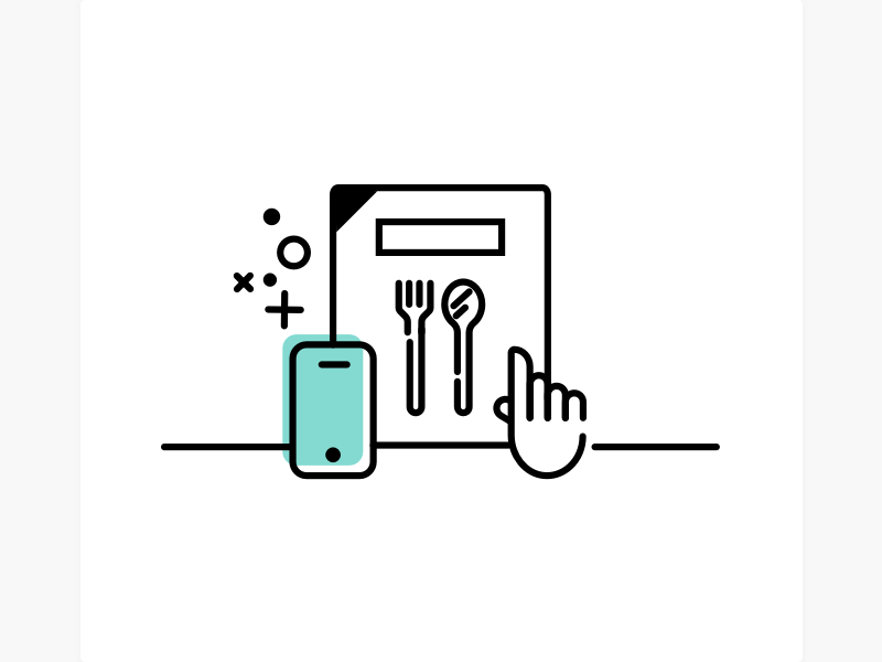 Order delivery food icon order outline