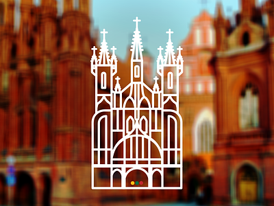 Church of St. Anne architecture church icon line art lithuania