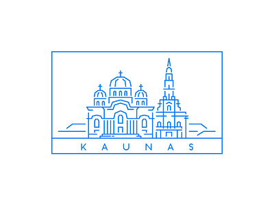 Kaunas City - Line Illustration architecture building city illustration line art vector