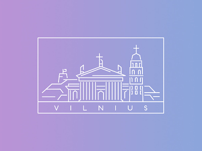 Vilnius City - Line Illustration Rebound architecture design gradient illustration line lithuania vector vilnius