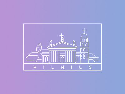 Vilnius City - Line Illustration Rebound