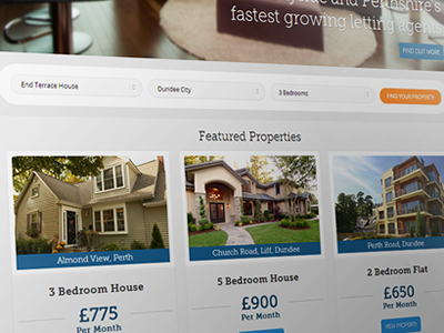 Letting Agency Website layout letting agency properties real estate web design website wip