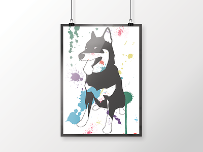 Bruce the Shiba adobe dog illustration illustrator mock photoshop poster shiba vector