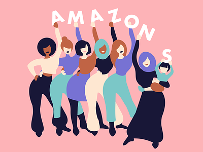 Amazons adobe illustrator amazons art family flat graphic design illustration illustration art inspiration international womens day minimalism together woman woman illustration womens day