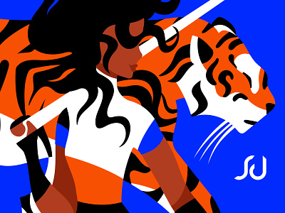 Happy 2022 adobe illustrator graphic design illustration inspiration tiger woman illustration year of tiger