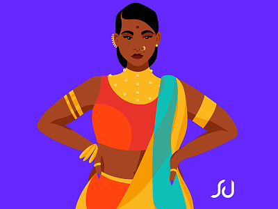She's unstoppable bollywood bossy graphic design illustration india unstoppable woman illustration