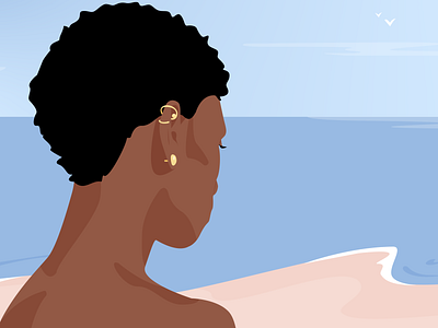 Just a Fragment of Time adobe illustrator beach black woman branding graphic design graphic design designer illustration illustration art inspiration melancholy moment peaceful philosophy poetry silent softness time woman