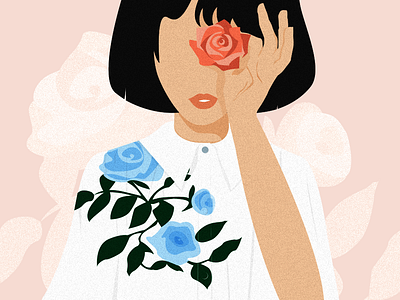 See flowers everywhere adobe illustrator artist beauty branding flowers graphic design illustration illustration art love roses soul spirit woman illustration