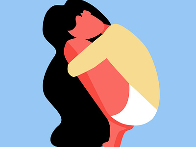 Self care adobe illustrator design flat graphic design hug illustration minimalism morning self care woman woman illustration