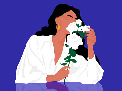 Mrs Dalloway adobe illustrator art dalloway design flat flowers graphic design illustration inspiration minimalism romantic woman woman illustration