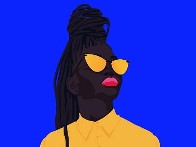 Colorful Black adobe illustrator black black is beautiful blackness blue colorful design flat graphic designer inspiration minimalism woman woman illustration yellow