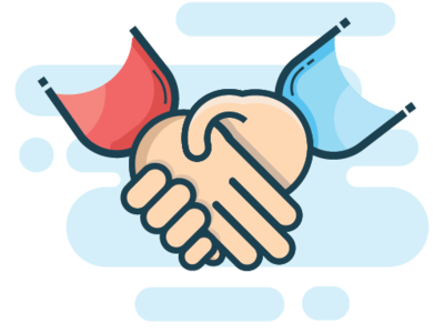 Partnership design hands handshake illustration partners rgw rgwit ruvenss