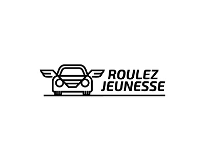 RoulezJeunesse logo v3 2d automobiles belgium branding cars classic collectable concept design illustration logo rgwit roulezjeunesse vector website