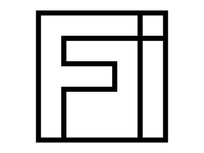 Fi Icon black franklin franklin institute geometric icon institute logo simple square white