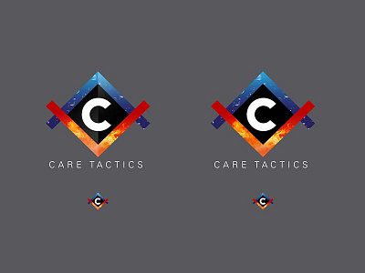 Care Tactics 2 black branding digital geometric logo negative space simple vector white