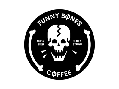 Funny Bones Coffee branding coffee halloween logo skull spooky