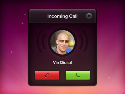 Incoming Call alert dark incoming call phone skype talk ui vin diesel