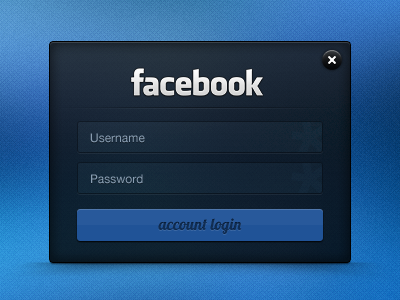 Facebook Login facebook field form input login password sign in ui username