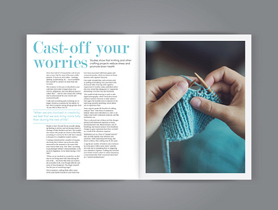 Knitting Magazine Spread design indesign layout layout design photoshop