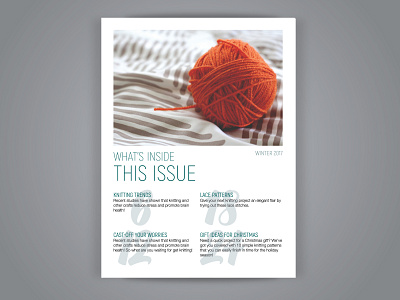 Knitting Magazine - Table of Contents design indesign layout layout design photography