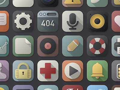 40 long shadows PSD icons from Freebiesbug icon set long shadow freebiesbug free psd