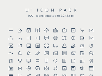 UI Icon Pack (100+, 32 px) admin dashboard filter icons menu mobile settings side menu ui