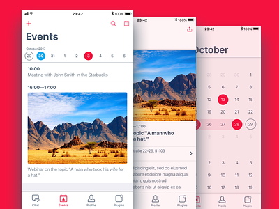 Events in Vitim App app calendar events feed ios news