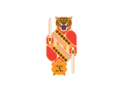 Cat Vs Tiger ace awesome logo card cat cat head design flat logo illustration king logo logo ideas print product print products redbubbble roar tiger tshirt art vector vs