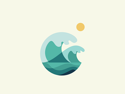 Wave On awesome logo beach clean design flat logo green illustration logo logo inspiration minimal ocean sea surf surifng wave waves